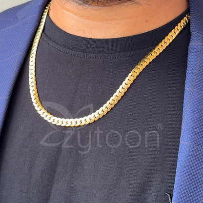 Men's Gold Plated Curb Chain Necklace - Classic Cuban Link