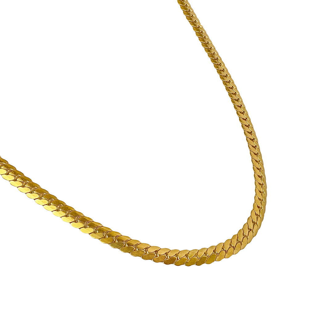 Men's Gold Plated Curb Chain Necklace - Classic Cuban Link