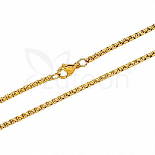 Men’s Gold-Plated Stainless Steel Dog Tag Pendant Chain