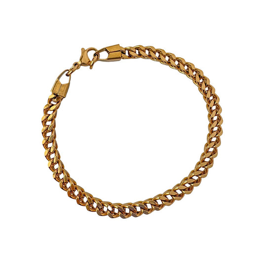 Men's Gold-Plated Cuban Link Chain Bracelet – Classic Style