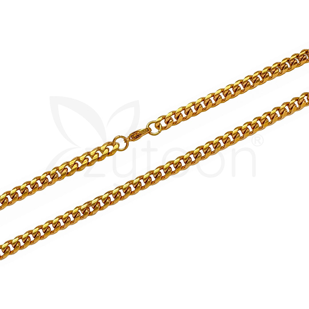 Men's Gold Plated Curb Chain Necklace – Classic Cuban Link