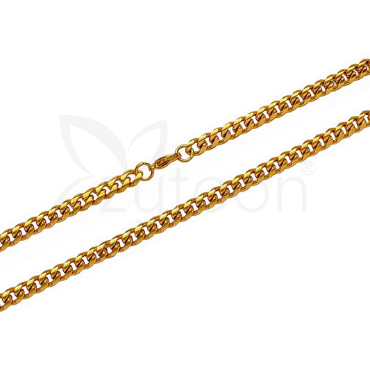 Men's Gold Plated Curb Chain Necklace – Classic Cuban Link