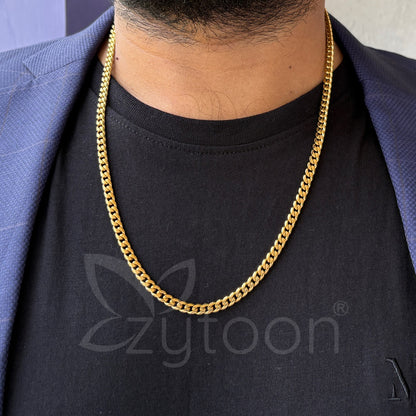 Men's Gold Plated Curb Chain Necklace – Classic Cuban Link