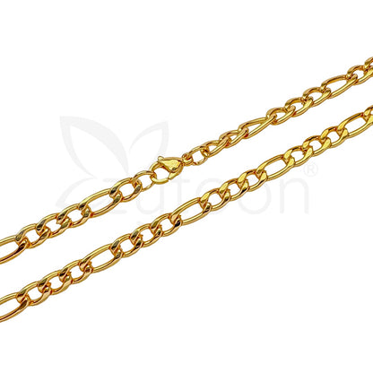Men's Gold Plated Figaro Chain Necklace – Classic Italian Design