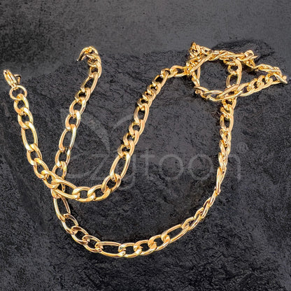 Men's Gold Plated Figaro Chain Necklace – Classic Italian Design