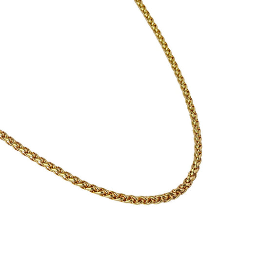 Men's Gold Plated Franco Chain Necklace – Braided V-Link Design