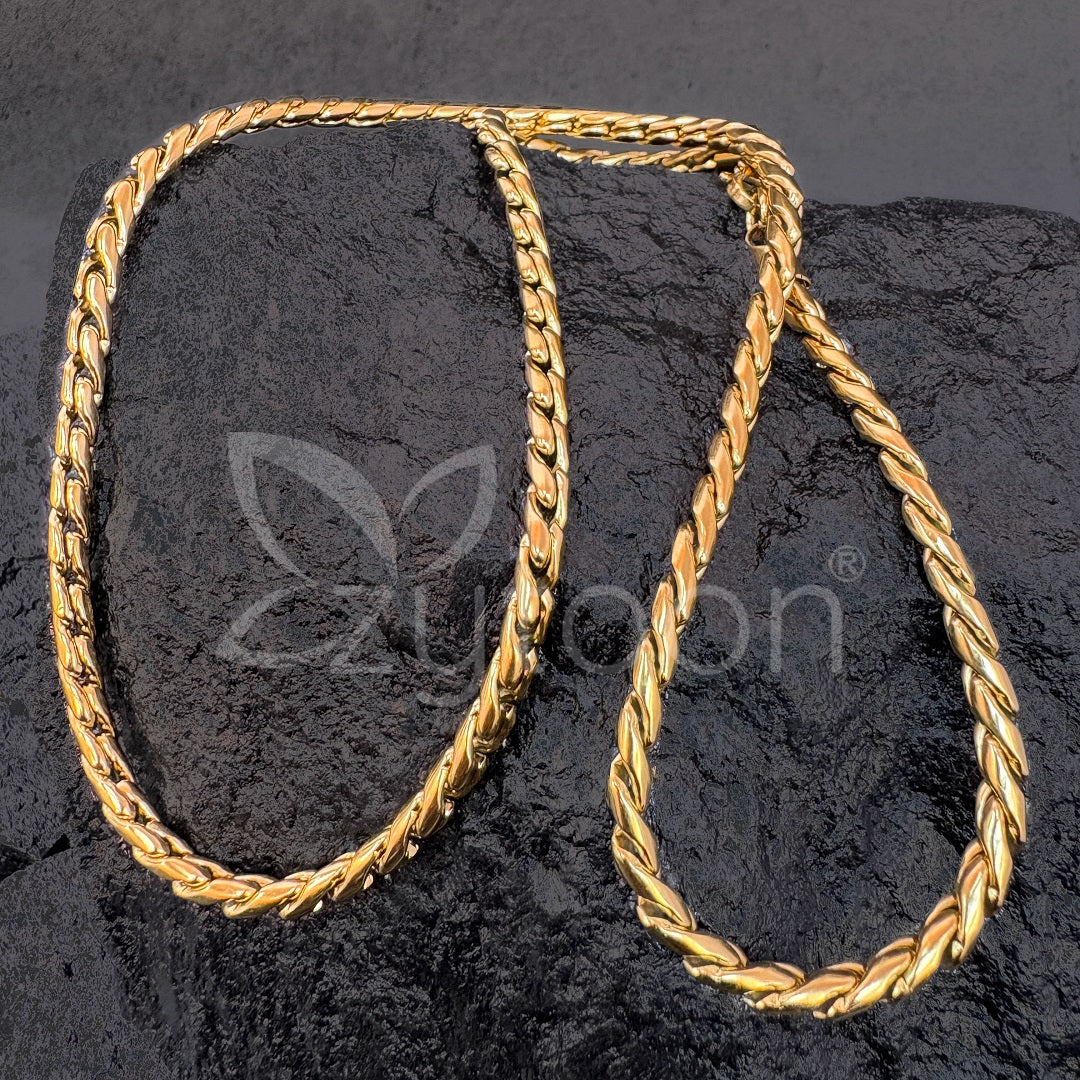 Men's Gold Plated Palm Link Chain Necklace – Durable & Stylish