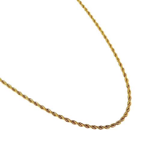 Men's Gold Plated Rope Chain Necklace – Twisted Link Design