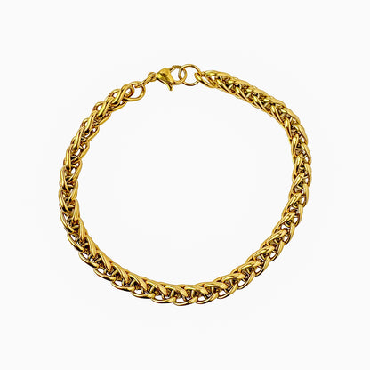 Men’s Gold Plated Wheat Chain Bracelet – Stylish & Durable Men’s Jewelry
