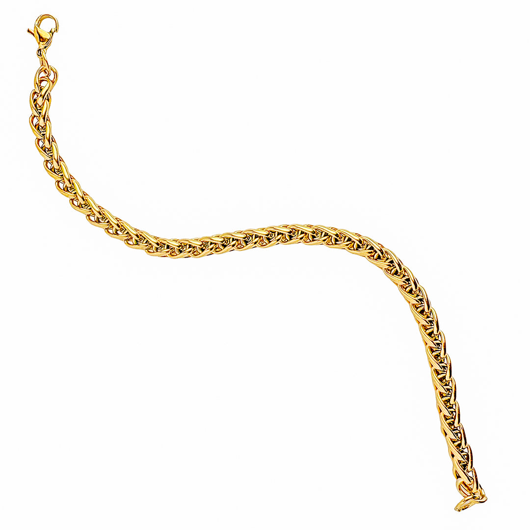 Men’s Gold Plated Wheat Chain Bracelet – Stylish & Durable Men’s Jewelry