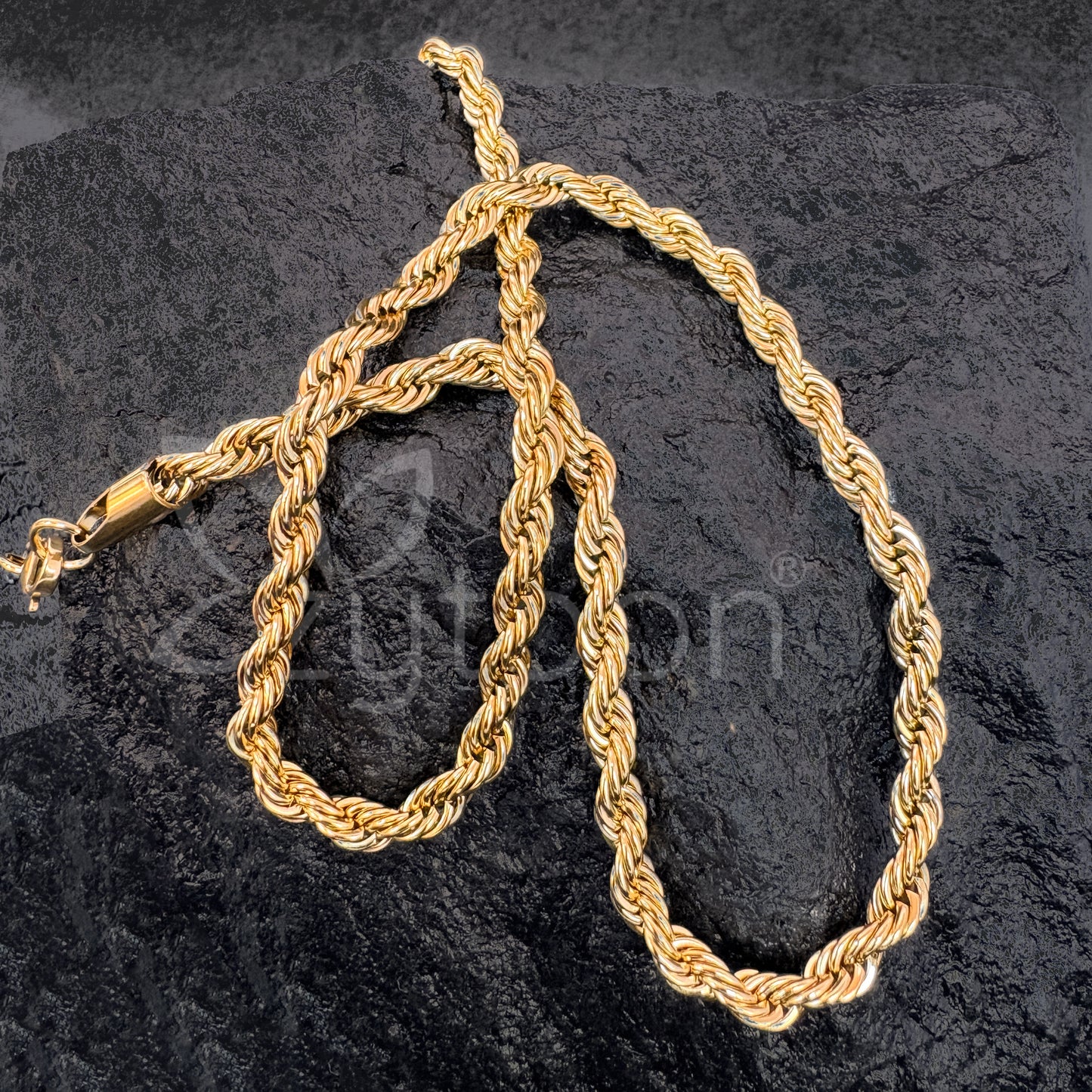 Men's Gold Plated Rope Chain Necklace | Classic Stainless Steel Chain