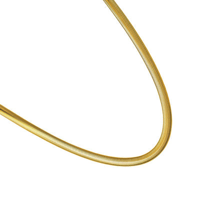 Men's Gold Plated Herringbone Chain Necklace – Flat Snake Chain