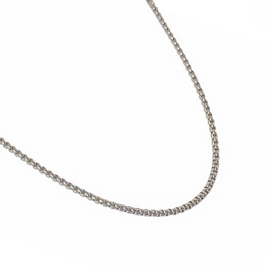 Men's Silver-Toned Rolo Chain Necklace | Durable Stainless Steel