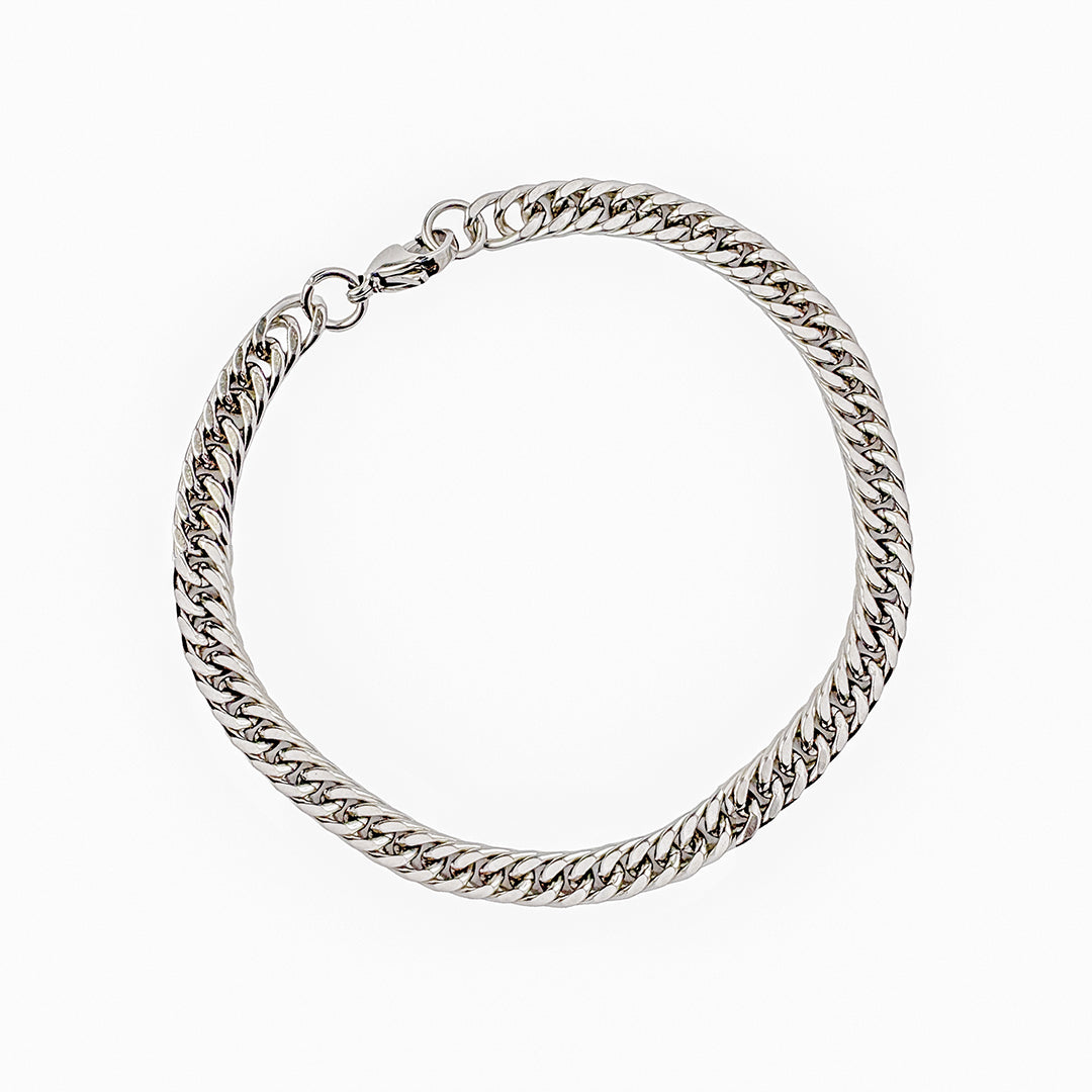 Men's Silver-Tone Curb Chain Bracelet - Classic Cuban Link – Zytoon