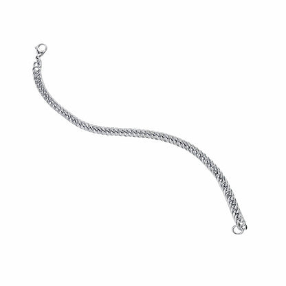 Men's Silver-Tone Curb Chain Bracelet - Classic Cuban Link