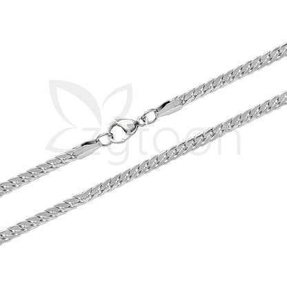 Men's Silver-Tone Curb Chain Necklace - Classic Cuban Link