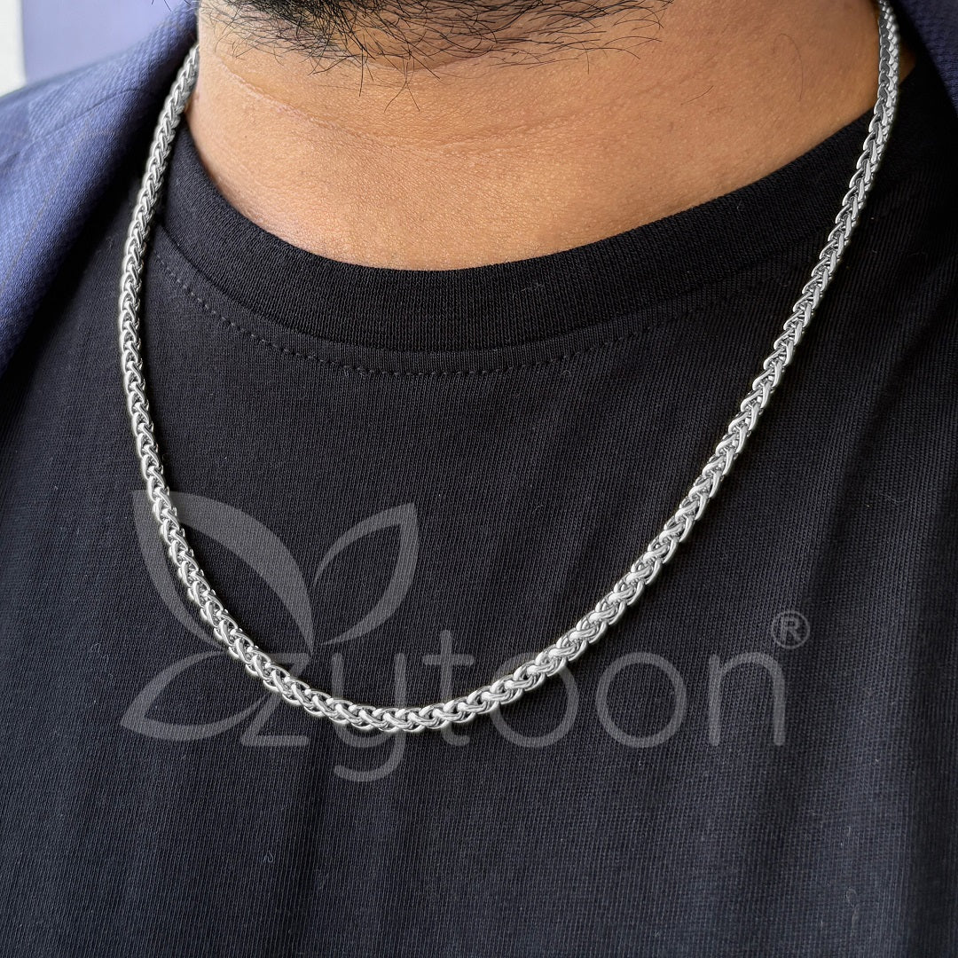 Men's Silver-Tone Franco Chain Necklace – style & durable