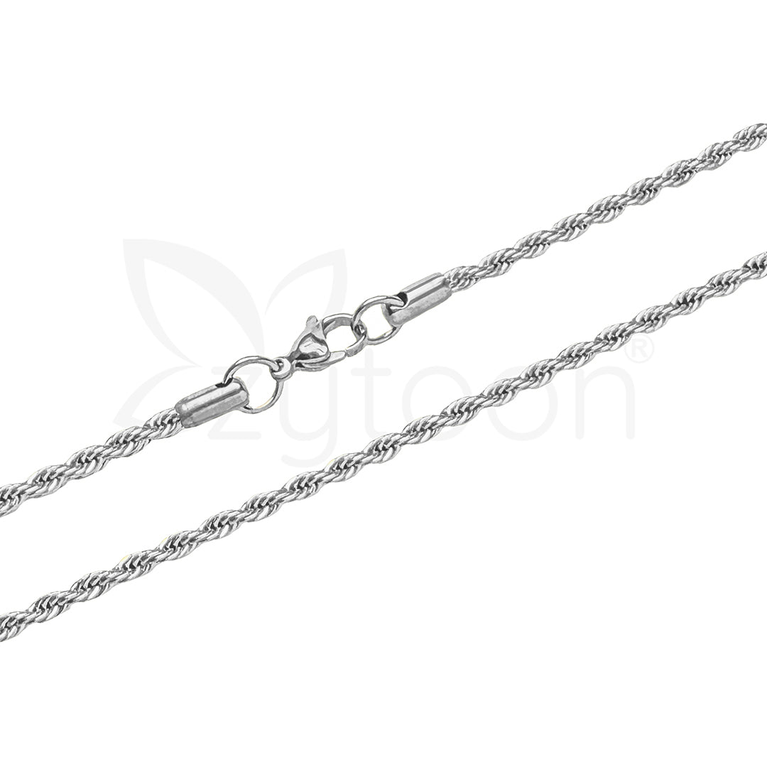 Men’s Rope Chain Necklace in Silver-Tone – Fashion Jewelry for All Occasions