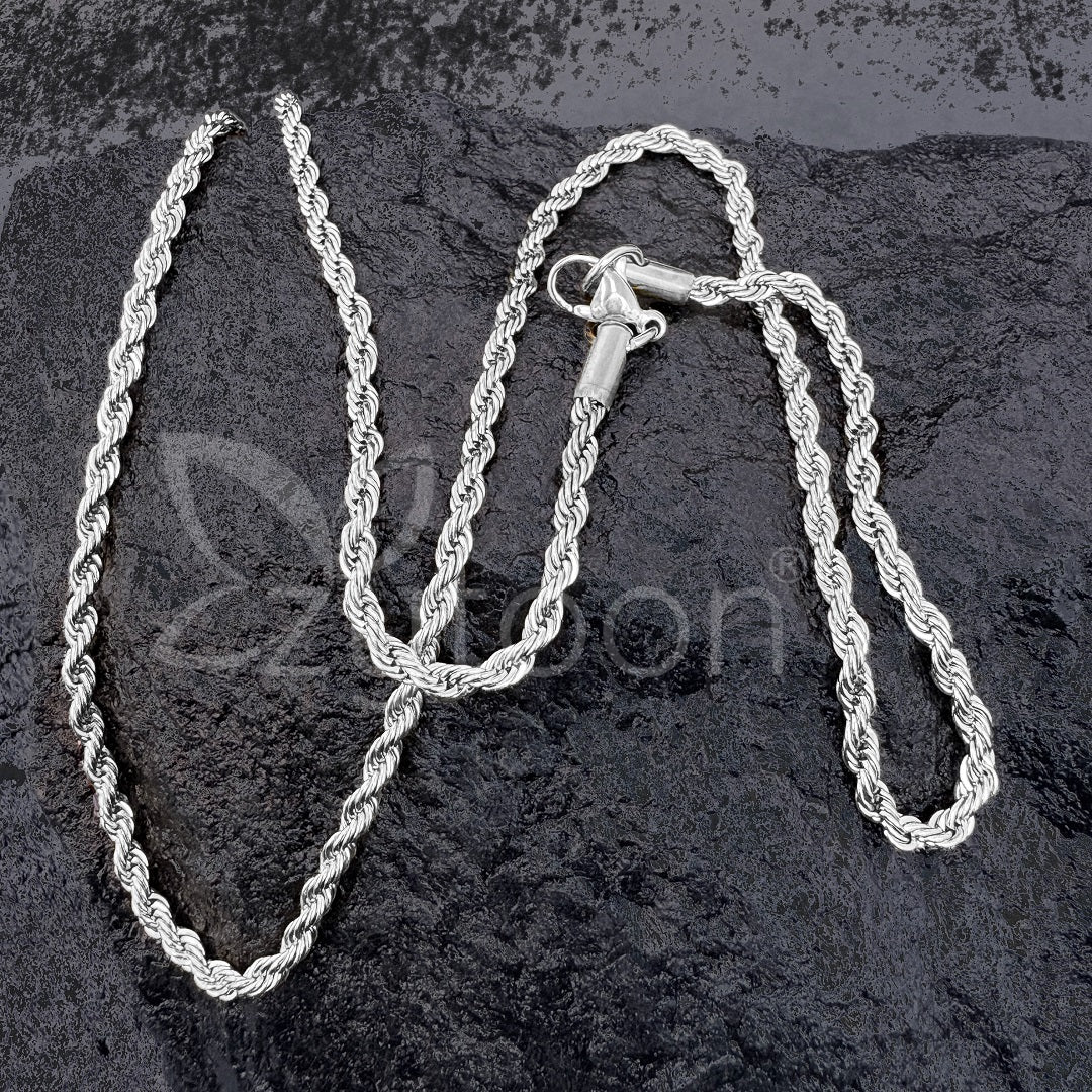 Men’s Rope Chain Necklace in Silver-Tone – Fashion Jewelry for All Occasions