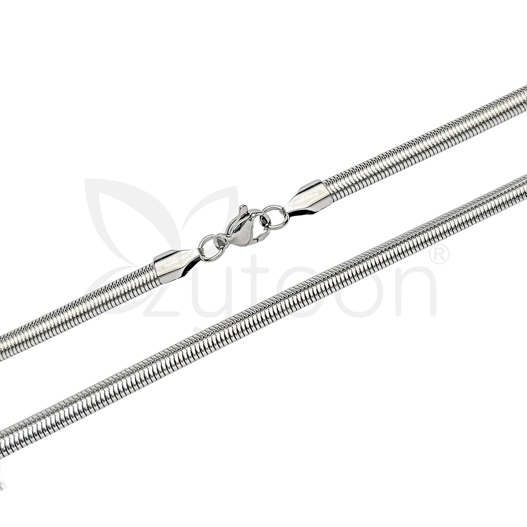 Men's Silver-Tone Snake Chain Necklace – Sleek Stainless Steel