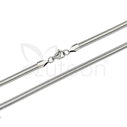 Men's Silver-Tone Snake Chain Necklace – Sleek Stainless Steel