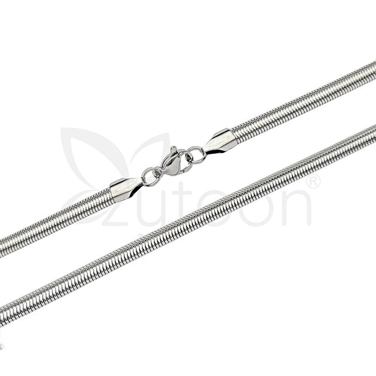 Men's Silver-Tone Snake Chain Necklace – Sleek Stainless Steel