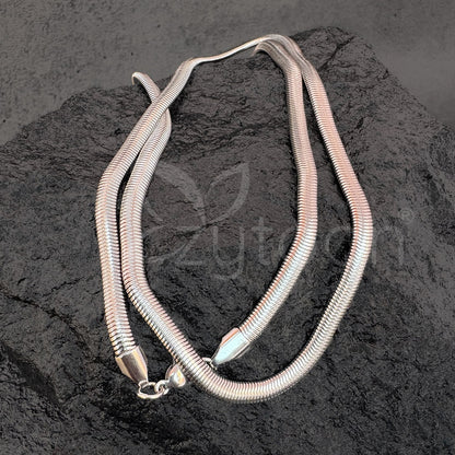 Men's Silver-Tone Snake Chain Necklace – Sleek Stainless Steel