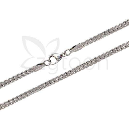 Men's Silver-Toned Virola Link Chain Necklace | Durable Stainless Steel