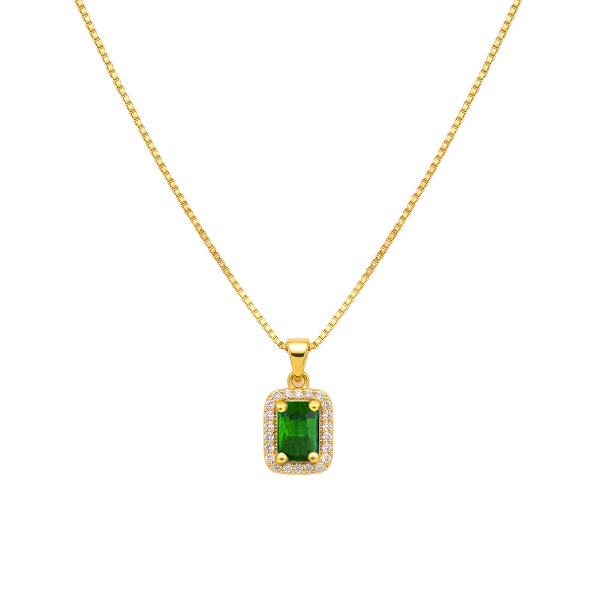 22K Gold Plated AD Pendant Necklace for Women – Nice Box Chain | Anti-Tarnish