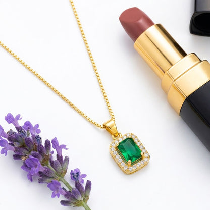 22K Gold Plated AD Pendant Necklace for Women – Nice Box Chain | Anti-Tarnish