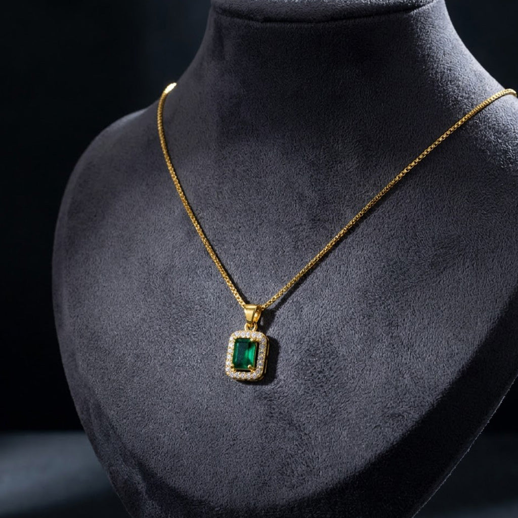 22K Gold Plated AD Pendant Necklace for Women – Nice Box Chain | Anti-Tarnish