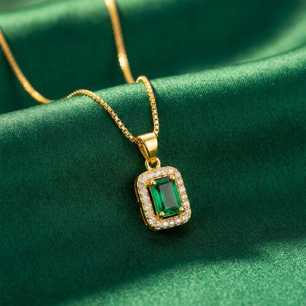 22K Gold Plated AD Pendant Necklace for Women – Nice Box Chain | Anti-Tarnish