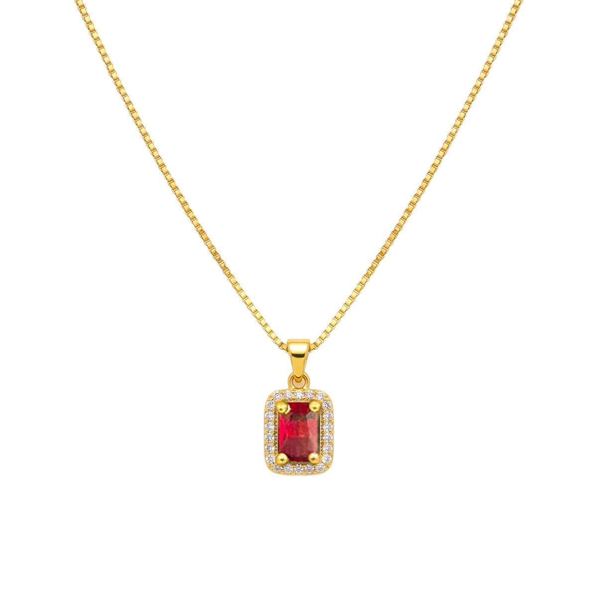 22K Gold Plated AD Pendant Necklace for Women – Nice Box Chain | Anti-Tarnish