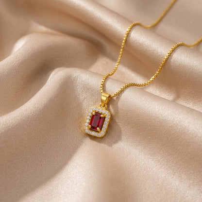 22K Gold Plated AD Pendant Necklace for Women – Nice Box Chain | Anti-Tarnish
