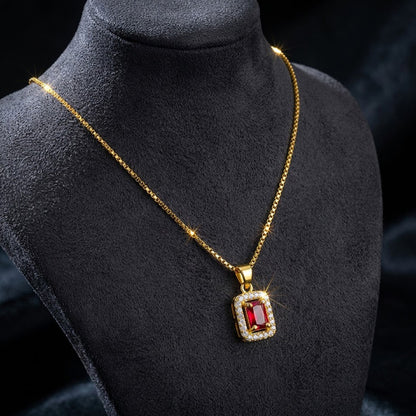 22K Gold Plated AD Pendant Necklace for Women – Nice Box Chain | Anti-Tarnish