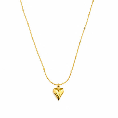 18K Gold Plated Heart Pendant Necklace – Minimal & Anti-Tarnish