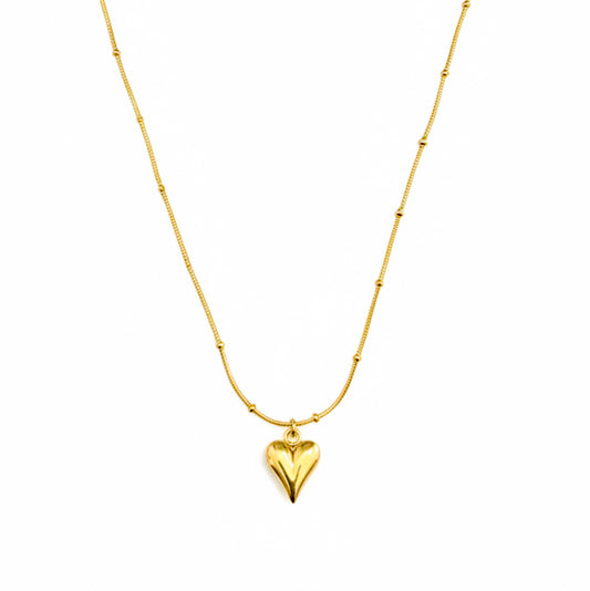 18K Gold Plated Heart Pendant Necklace – Minimal & Anti-Tarnish