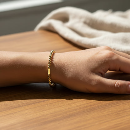 Minimalist 18K Gold Plated Beaded Kada Bracelet – Zytoon