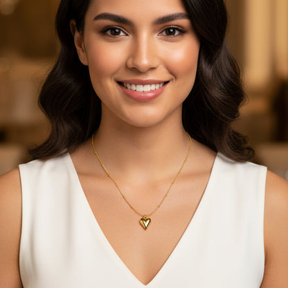 18K Gold Plated Heart Pendant Necklace – Minimal & Anti-Tarnish